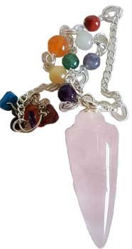 (image for) Rose Quartz 7 Chakra pendulum - Click Image to Close