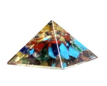 (image for) 25-30mm Orgone Mixed Stone pyramid - Click Image to Close