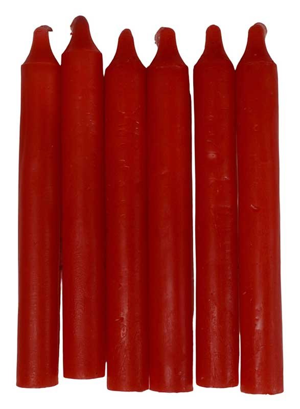 (image for) (set of 6) Red 6" household candle - Click Image to Close