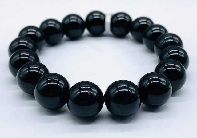 (image for) 12mm Tourmaline, Black bracelet - Click Image to Close