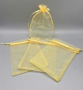 (image for) 100 pack 4" x 6" Gold organza bag - Click Image to Close